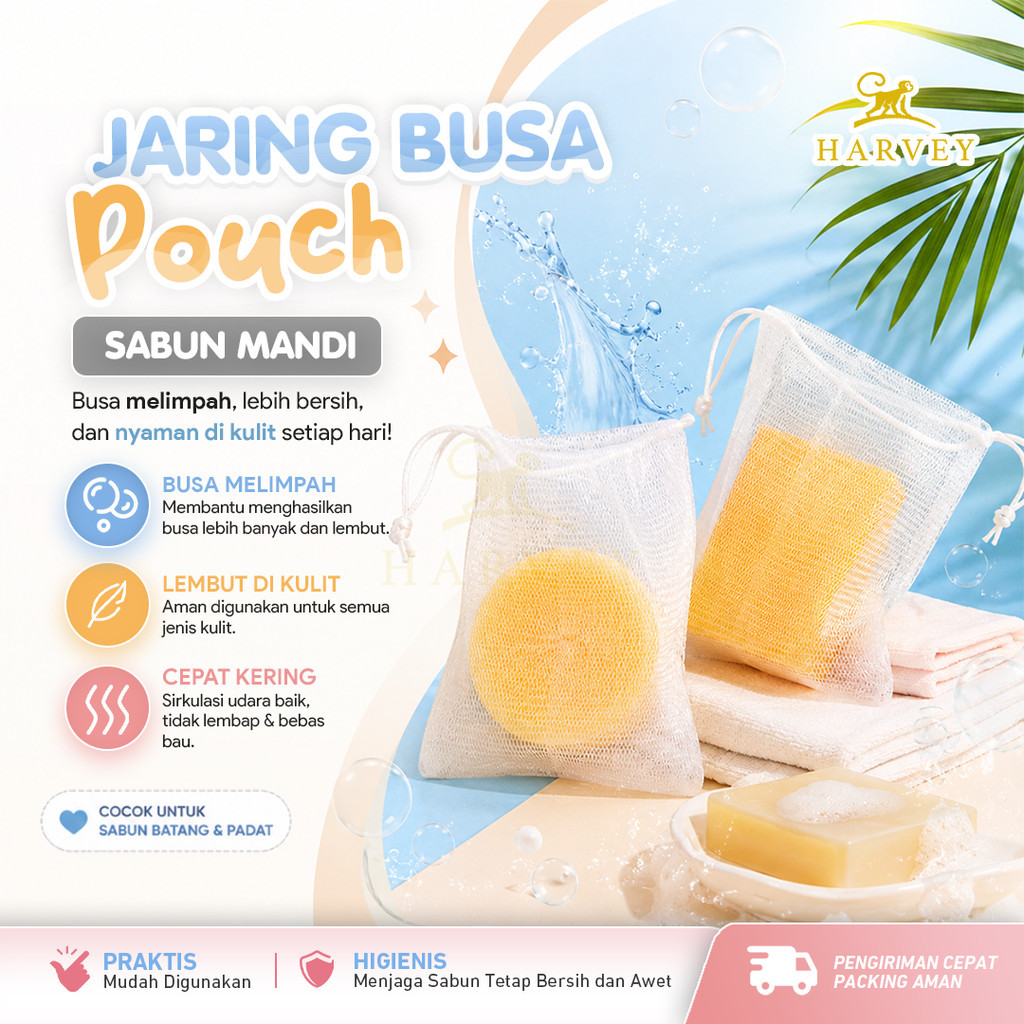 [Grosir] Jaring Busa Sabun Mandi isi 10pcs | Kantong Jaring Sabun Batang Pouch