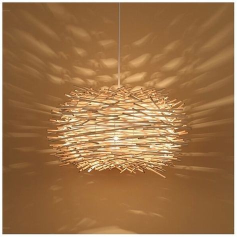 lampu rotan gantung D30/40 CM landak tidur lampu rotan aesthetic lampu rotan