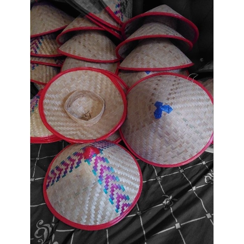 caping topi petani bahan alus / topi bambu free kepala