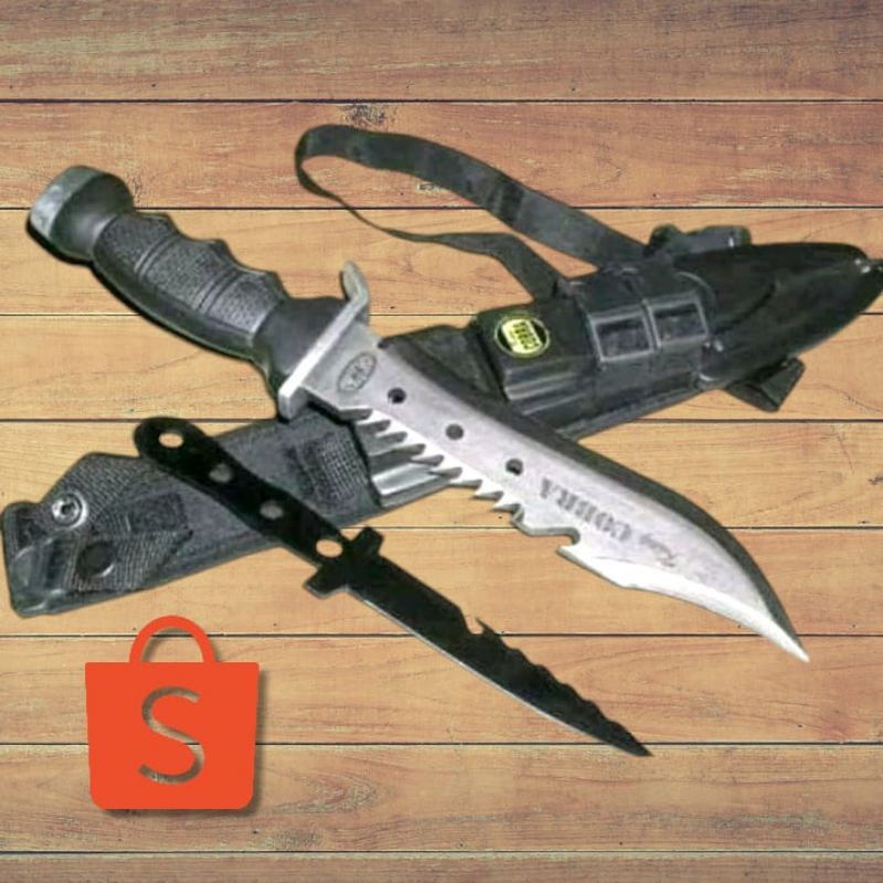 Termurah Pisau k1ng C0bra Hunting Berburu Survival/Baja Per