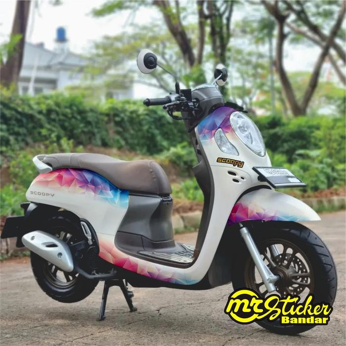 Decal Scoopy Dekal Stiker Full Body Motor Scopy New Fi Prestige 2021 2022 2023 2024 Rainbow polygona