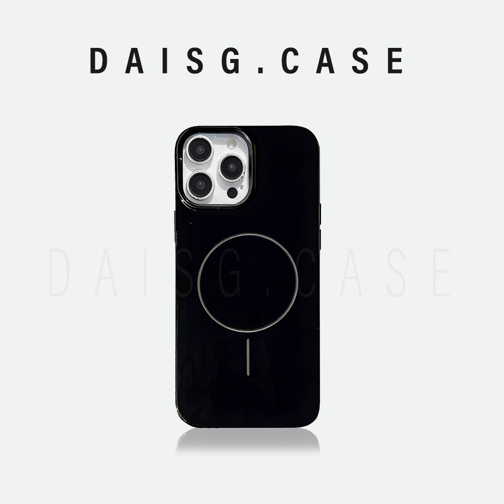 DAISG.CASE mobile phone case kupu-kupu sederhana official high-end black glossy silicone magnetic mo