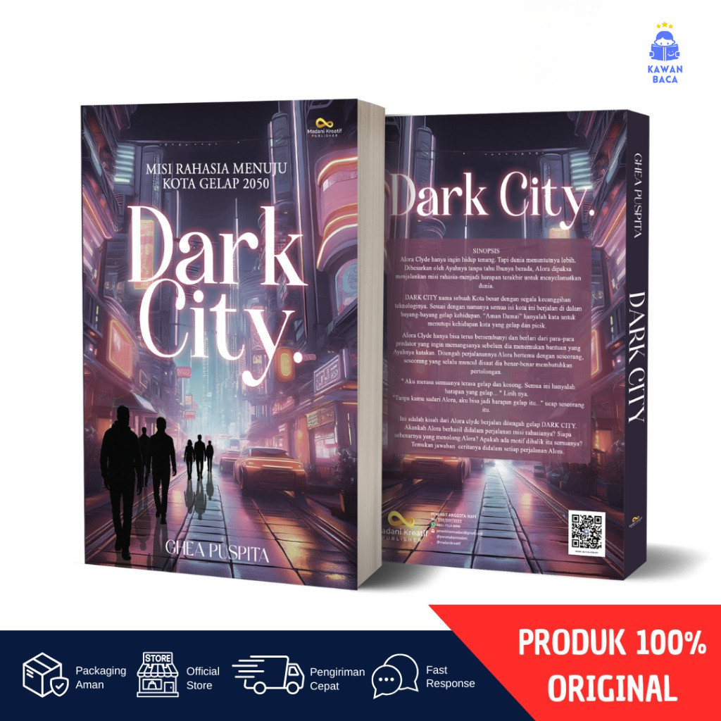 Buku Novel DARK CITY Misi Rahasia Menuju Kota Gelap 2050 - Ghea Puspita | Aksi Misteri Sci-Fi Thrill