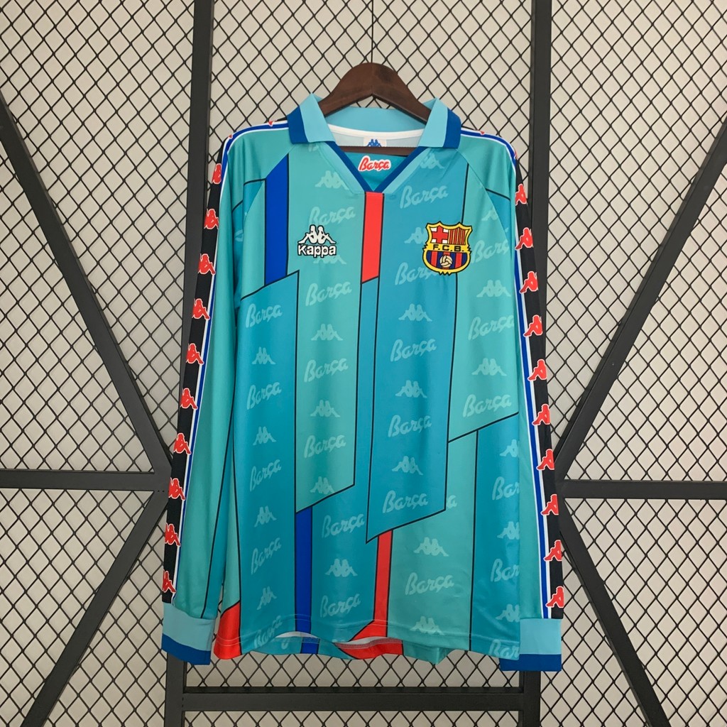 Jersey Retro long sleeve Barcelona 9697 away A48 T shirt pria