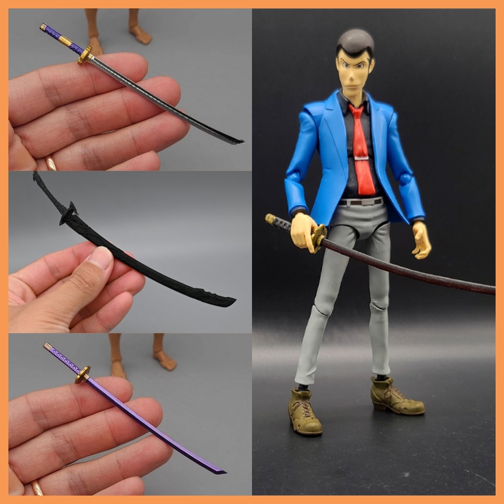 1/12 Japanese Samurai Sword Ancient Samurai Long Sword Mini Weapon Accessories For 6" SHF figma roma