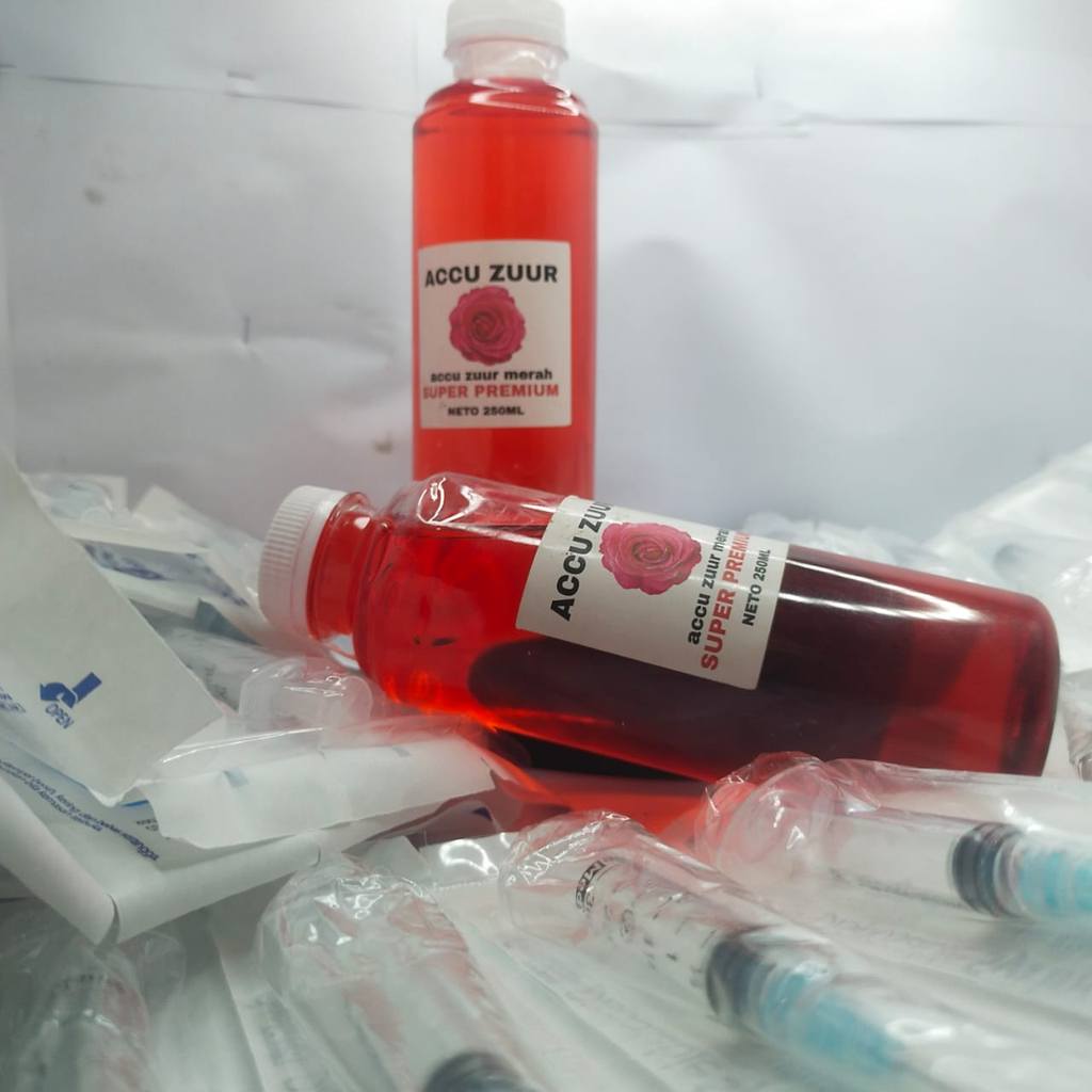 AMPUH Air aki merah. air aki buat nambah aki kering yang lemah dan soak (netto 250ml) Amira motor ai