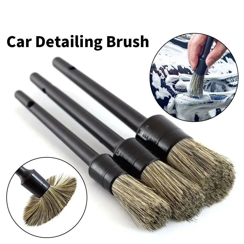 Set Kuas Detailing 3in1 untuk Mobil & Motor – Isi 3 sikat halus anti lecet, membersihkan interior (c