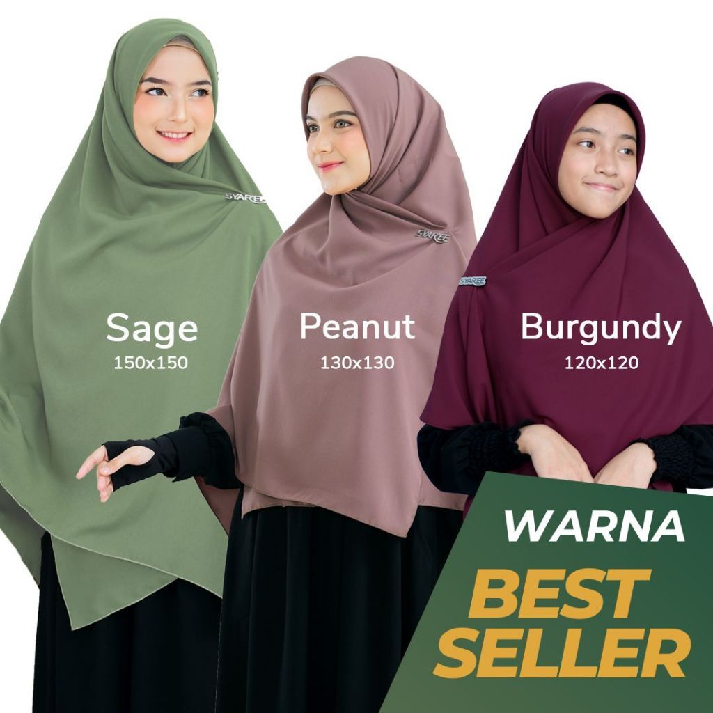 GALVASHOP Alifa | Jilbab Kerudung Segi Empat Syari Jumbo Wolfis Premium Syaree Fashion 120x120 130x1