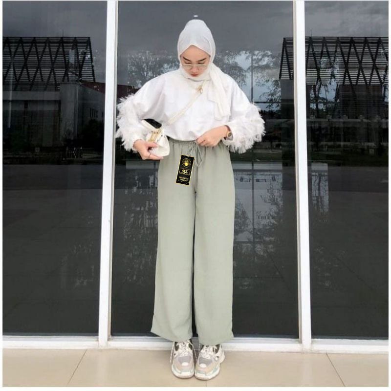 Sale | Celana Kulot Crinkle Ruby Pants Highwaist Jumbo