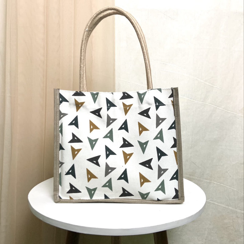Tas Jinjing Kanvas Tali Sumbu Handbag Kanvas Motif Kecil Tas Tali Sumbu MINI Tas Mukena Tas Tote tal