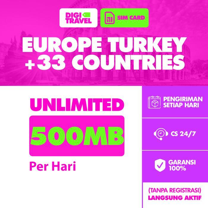 (Radja Techno) SIM Card Eropa Turki | Simcard Europe Turkey Unlimited Internet | DIGITRAVEL Sim Card
