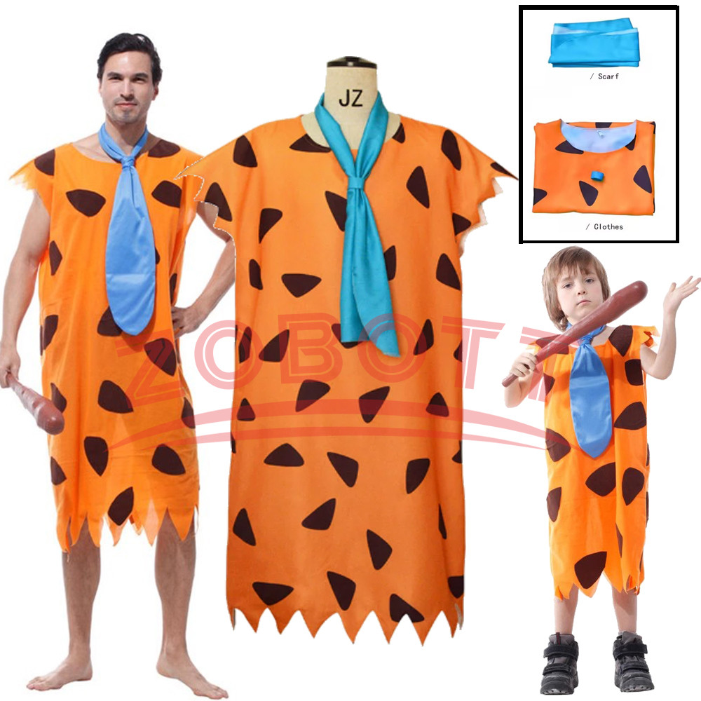 The Fltones Fred Cosplay Costume American Animated Flintstones Anime Cosplay Costume Adult Boy Girl 
