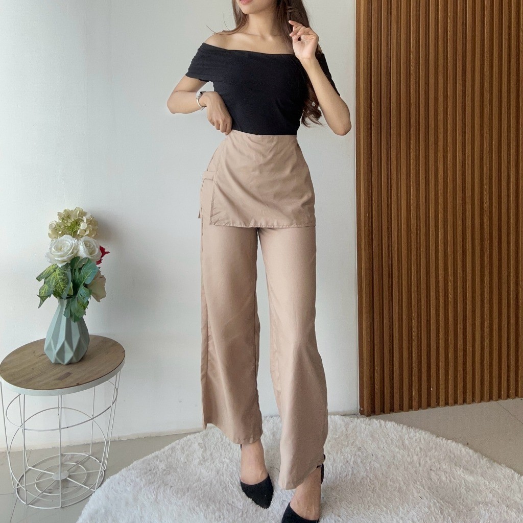 Mylovera —— (Real Picture) Helena Pants Kulot Wanita Elegan Celana Panjang Bawahan Wanita Fashion Wa