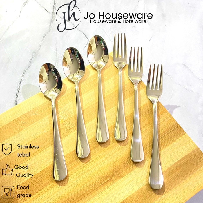 Sendok Garpu Kecil Set Stainless Steel Tebal 6 pcs Premium - GARPU