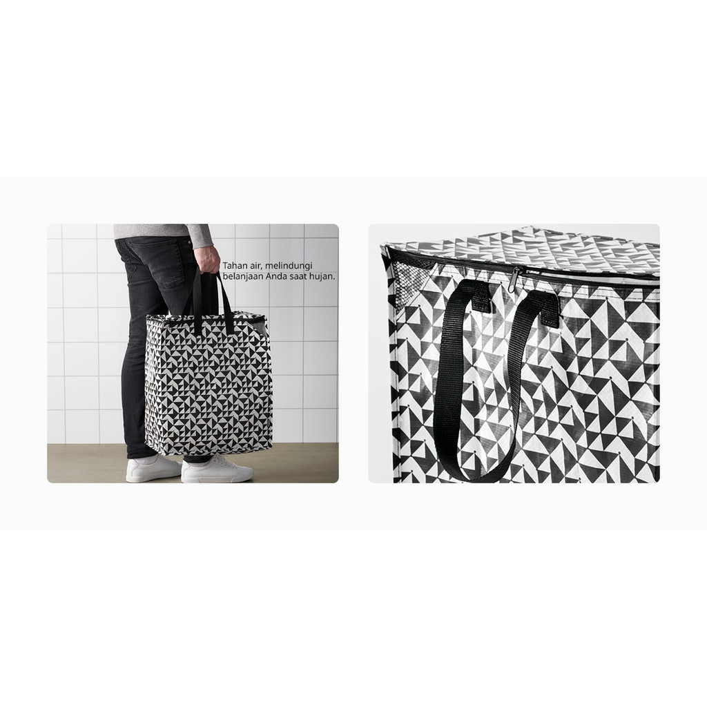 KNALLA Tas Kantong Serbaguna Hitam Putih 40x25x47 cm 47 TAS LAUNDRY SerbagunaIKEA