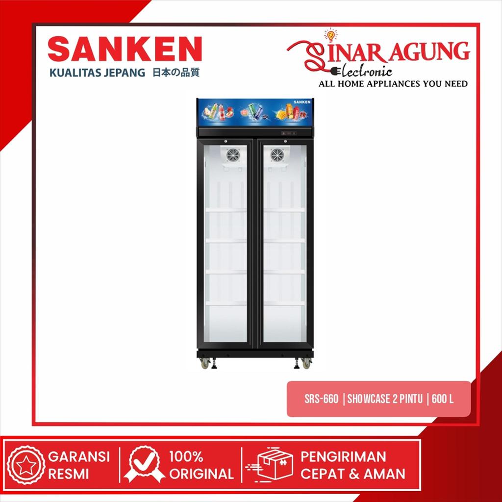 SANKEN SRS-660 SHOWCASE 2 PINTU 600L INVERTER LOW WATT ORIGINAL