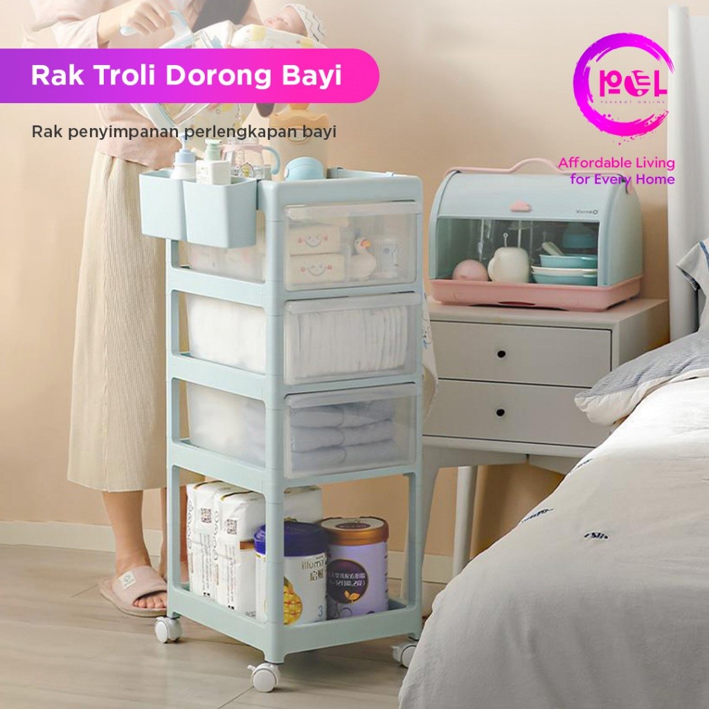 POL - Rak Troli Dorong Bayi Roda