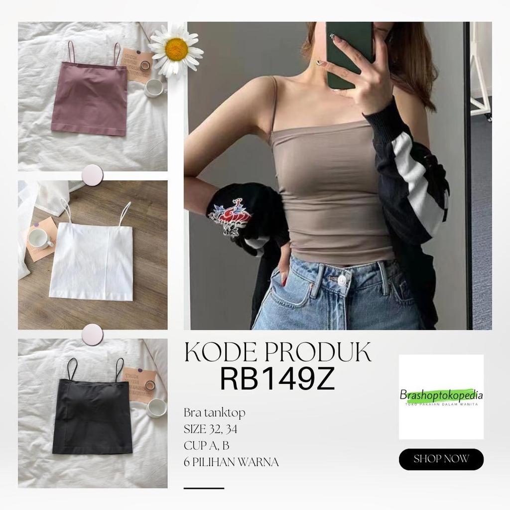Bra Tanktop Tanpa Kawat Bahan Lembut RB149Z Busa Nyaman Panjang Wanita