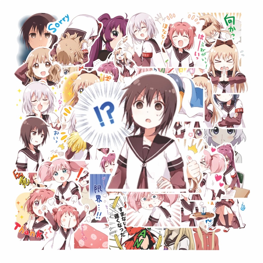 COD 50 PCS Stiker  YURU YURI Stiker Tahan Air – Ideal untuk Melindungi dan Mendekorasi Barang Laptop
