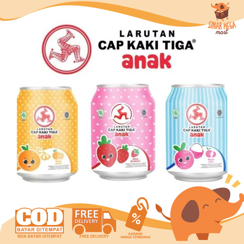 CAP Kaki Tiga Kaleng Anak 238ML | Cap Kaki Tiga Larutan Anak Kaleng | Minuman Panas Dalam Anak