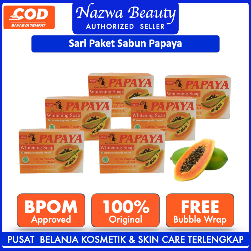 Nazwa Beauty ~ Sari Bundling Sabun Papaya RDL Original extract Carica pepaya BPOM 135gr