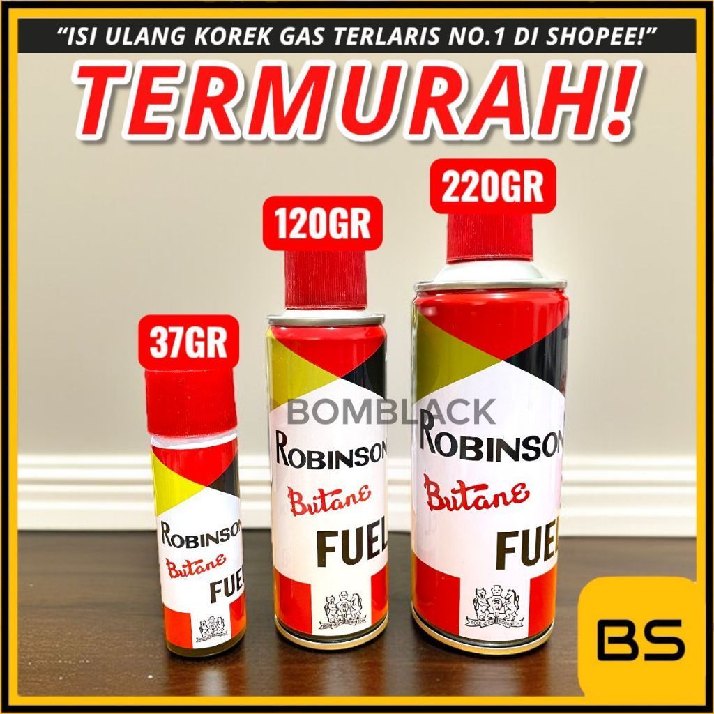 ROBINSON isi ulang korek gas lengkap dengan konektor isi ulang korek refill isi ulang gas refill kor