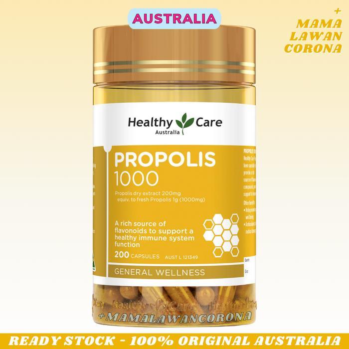 HEALTHY CARE Propolis 2000mg 200 Capsules 3800 2000 1000 mg Kapsul - 1000mg 200 caps