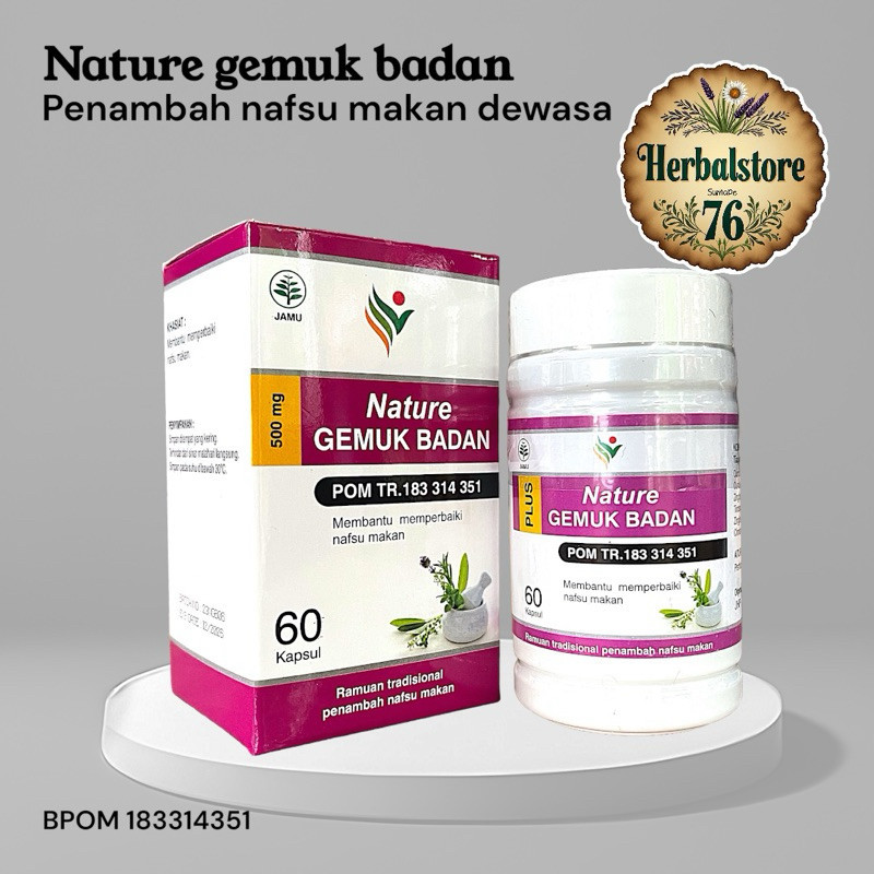 VITAMIN NATURE PENGGEMUK BADAN ALAMI Obat Herbal Gemuk Badan Nature Penambah Berat Badan