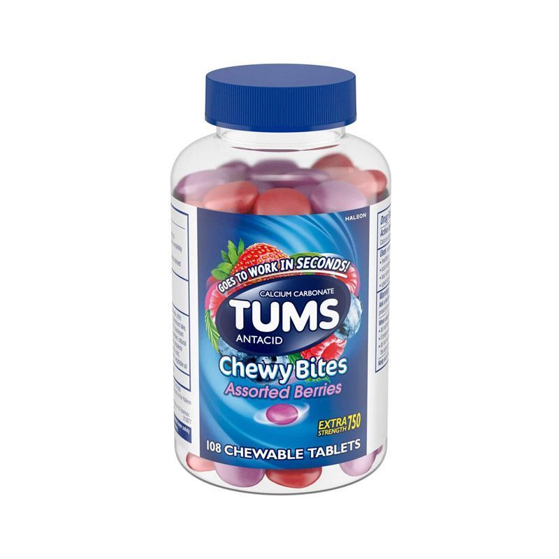 Obat Maag Kunyah TUMS Extra Strength 750 108 Tablet Impor AS - Kalsium Karbonat 750mg Atasi Heartbur