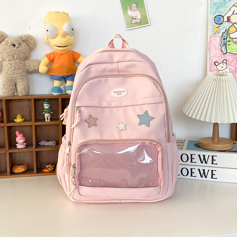 INDAHOR Tas Sekolah Siswa Bahu Ganda /Tas Ransel Siswa Angin Kampus/Niche Design Sense Tas /Transpar