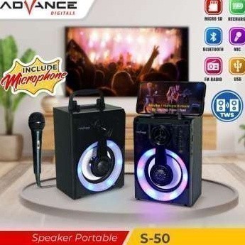 Speaker Bluetooth Advance S-50 / Speaker Karaoke / Speaker Bluetooth Music / SPEAKER + MIC