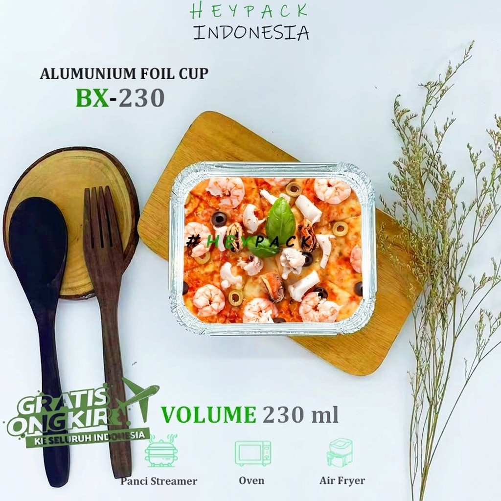 Alumunium Foil Tray Cup BX230 Bolu Mini Macaroni Schotel Klapertart Brownies Spaghetti Brulee