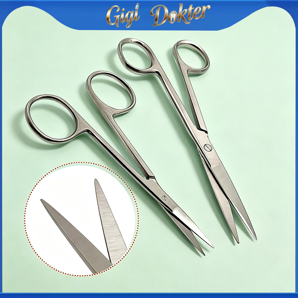 Stainless steel iris scissor / lurus gunting iris / gunting operasi mata jaringan gum / gunting gusi