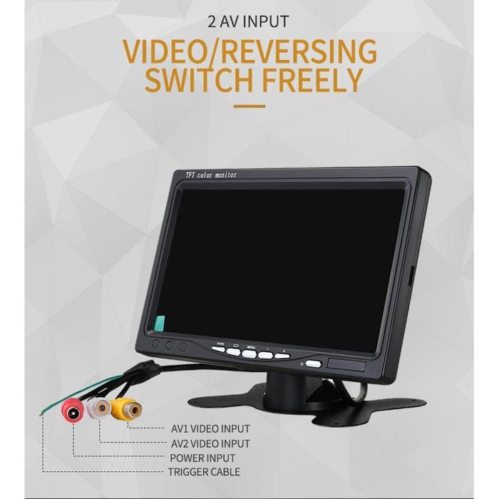 Layar TV Mobil Yoelbaer Layar Monitor Mobil Digital TFT LCD 7 Inch