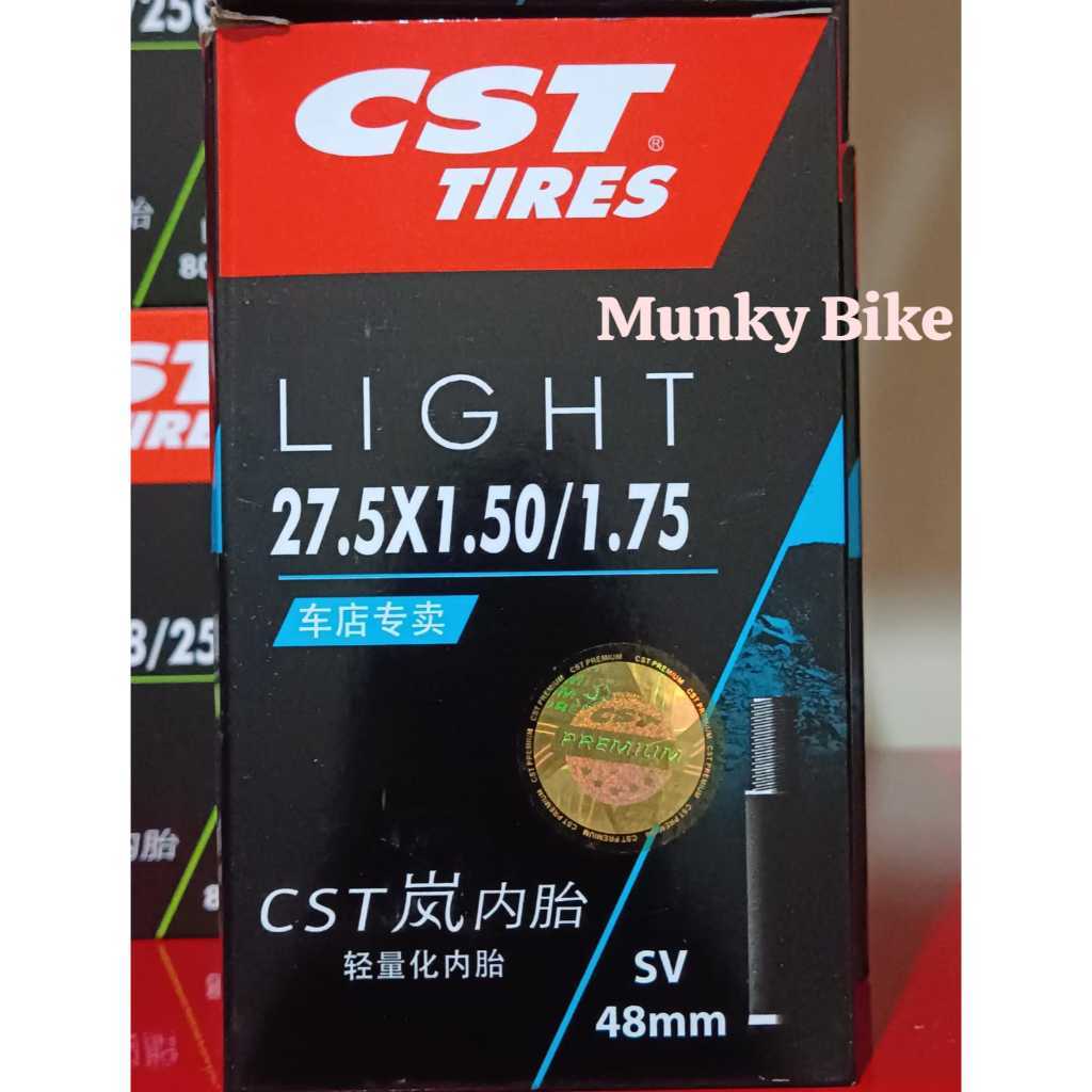 Foto Ban Dalam CST Inner Tire 27.5 x 1.50/1.75 SV 48mm Pentil Schrader Besar Motor Valve Premium Butyl Rubber sepeda 1.50 - 1.75 mm