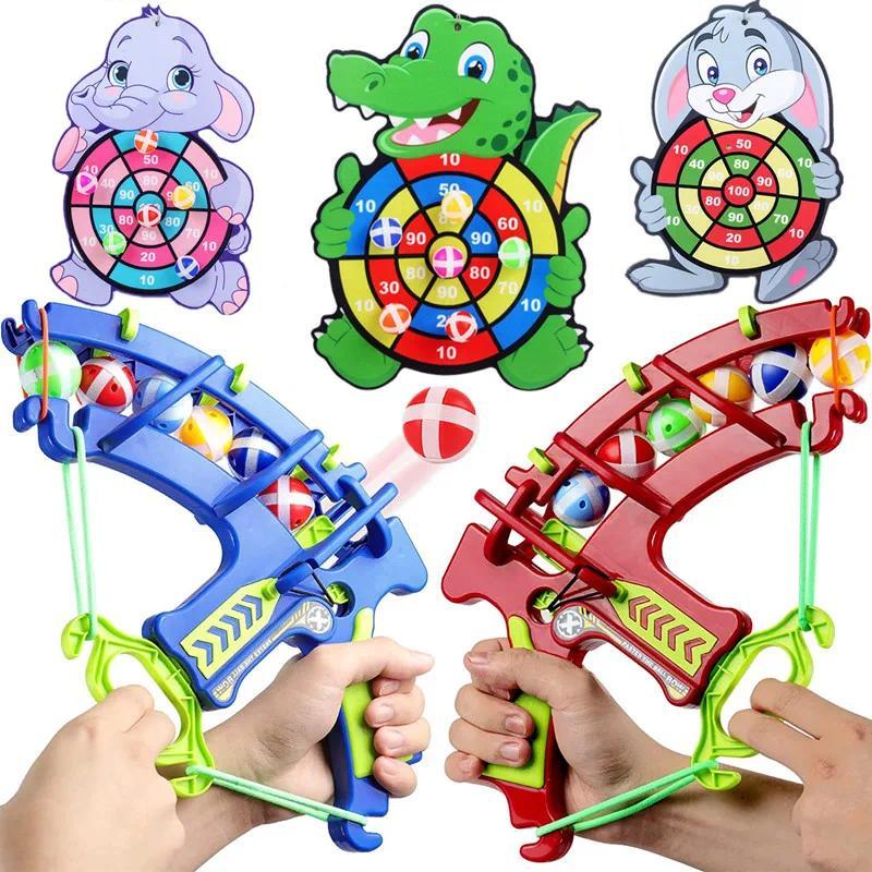 Montessori Dart Board Slingshot Target Sticky Ball Dartboard Catapult Throw Sport Game Educational C