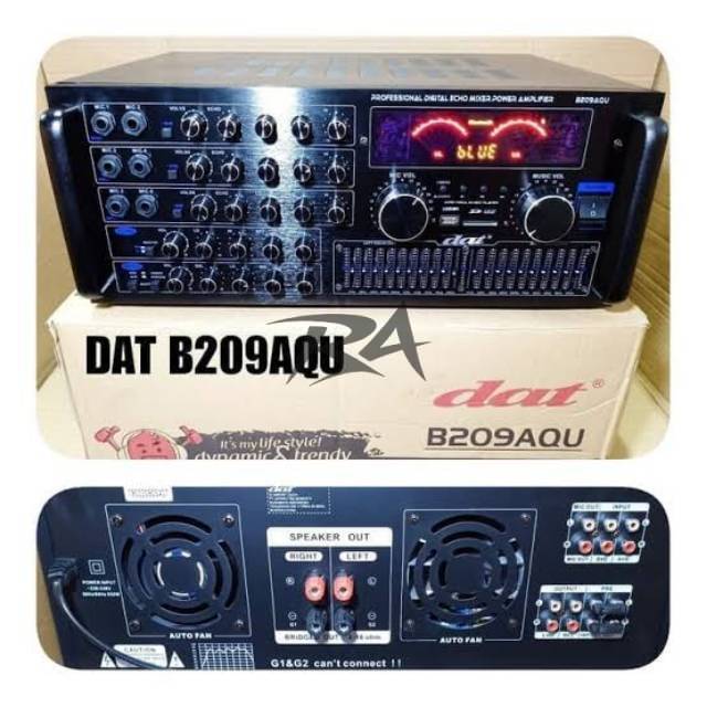 III POWER AMPLIFIER DAT B 209 B209 AQU 209AQU B209AQU KARAOKE USB MMC SD CARD BLUETOOTH TREBLE BASS 