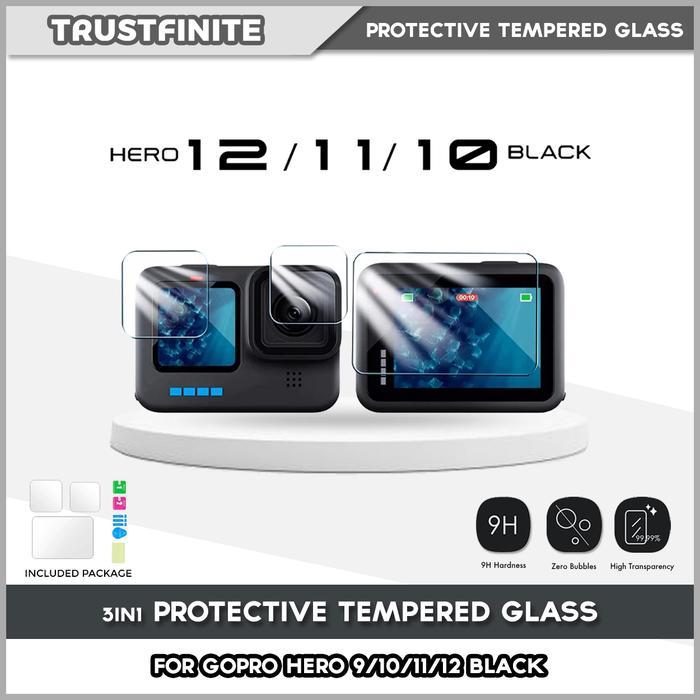 TELESIN GoPro Hero 12 Hero 11 Hero 10 Hero 9 Tempered Glass Anti Gores - OEM