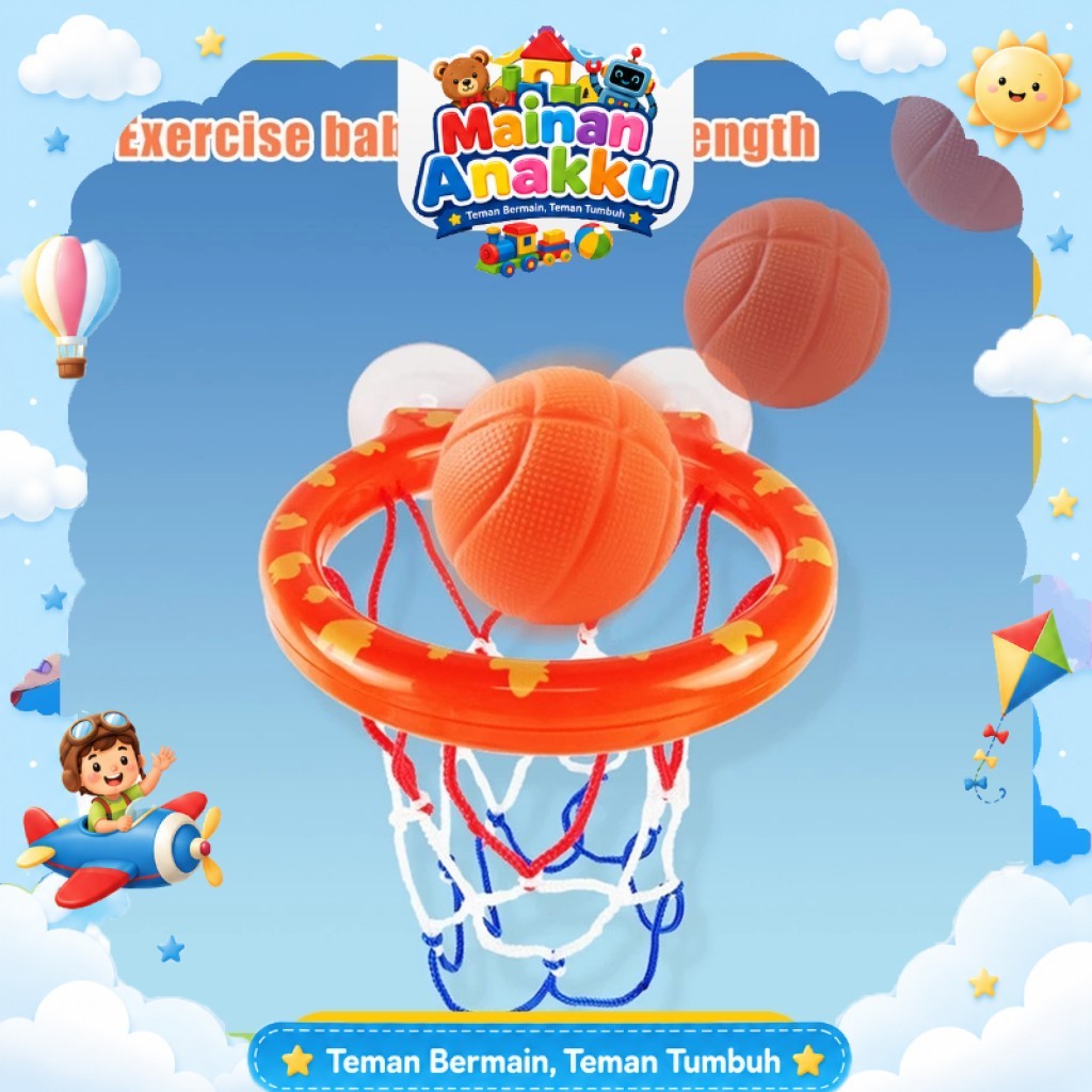 [MAINANANAKKU] [WM506] Mini Ring Basket Bola Hoop Basketball Keranjang Sucker Dinding Tempel Mainan 
