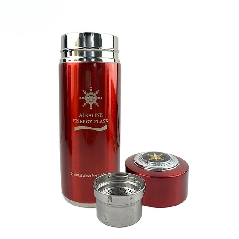 YenvQee 380ML Stainless Steel Protable Quantum Alkaline Water Bottle Flask Bottle Electrolytic Energ