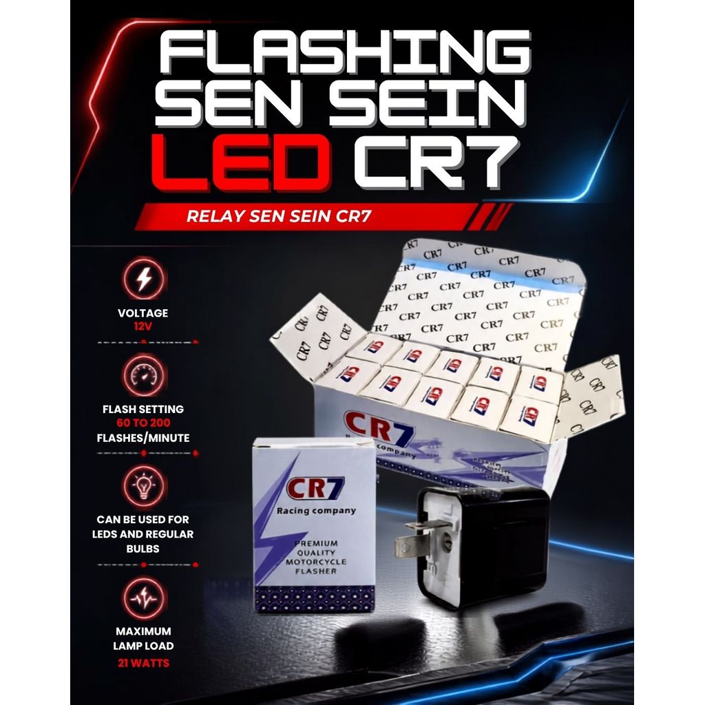 Relay LED Flasher Sen 2 Pin Flasher CR7 2 Kaki Universal Untuk Mengatur Kecepatan Kedip Lampu Sen Mo