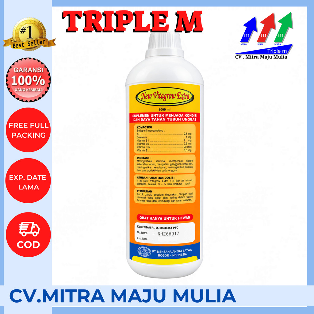 NEW VITAGROW EXTRA 1 liter ATP Vitamin Mineral Pertumbuhan Ayam Unggas