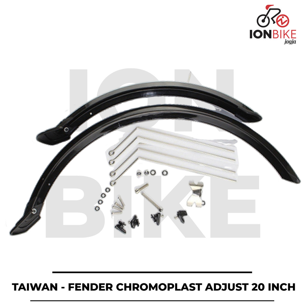 JP - Spakbor Sepeda Lipat 20 20 x 1 1/8 Inch Adjustable Chromoplast Fender Slebor Semi Logam Plastic