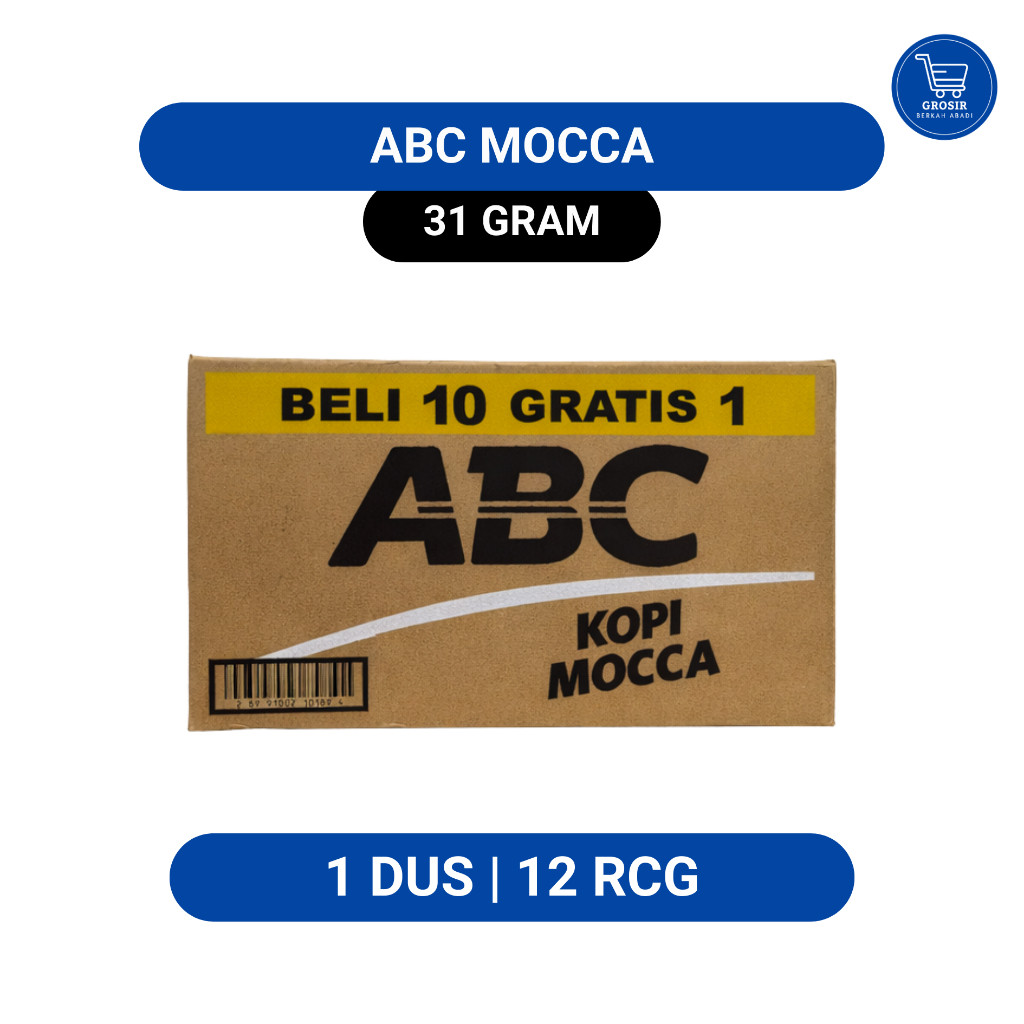 Kopi ABC Mocca 1 Dus Isi 12 Renceng | Kopi Sachet Rasa Mocca Praktis untuk Stok & Jualan