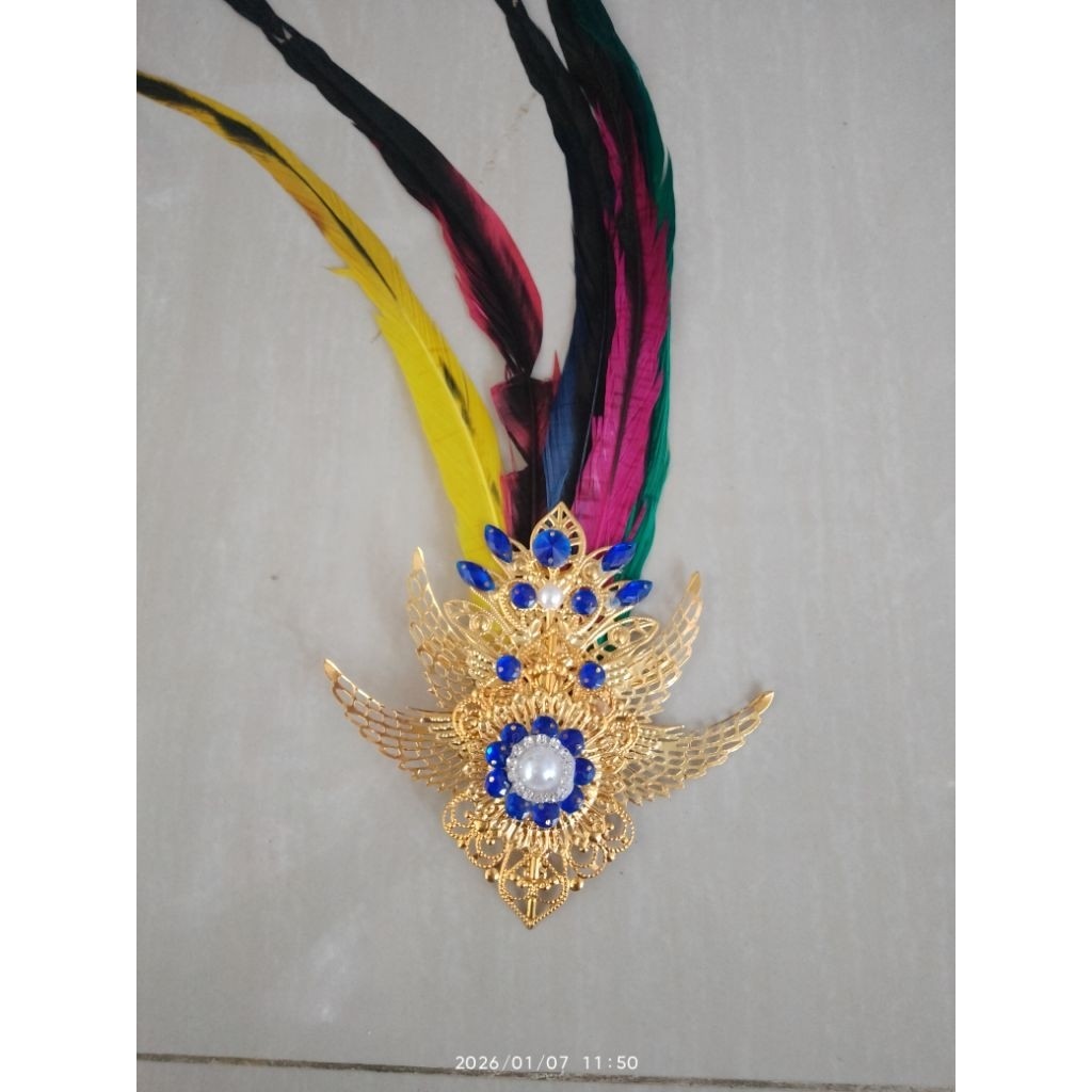 [ ASEAN ] aksesoris topi paskibra model bulu lancur/aksesoris topi bulu/pin emblem Paskibra/pin marc