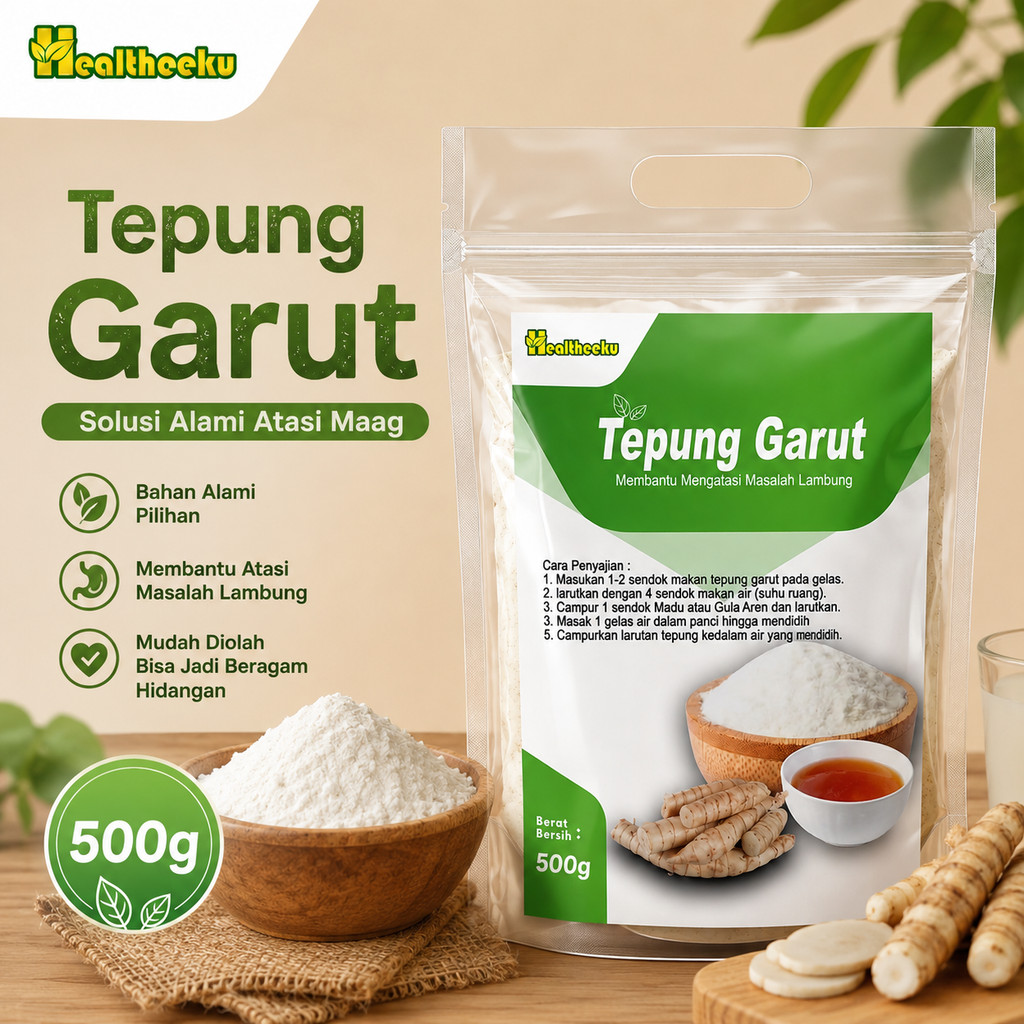 Tepung Pati Garut Tepung Garut Untuk Asam Lambung Tepung Garut Asam Lambung 500 Gr