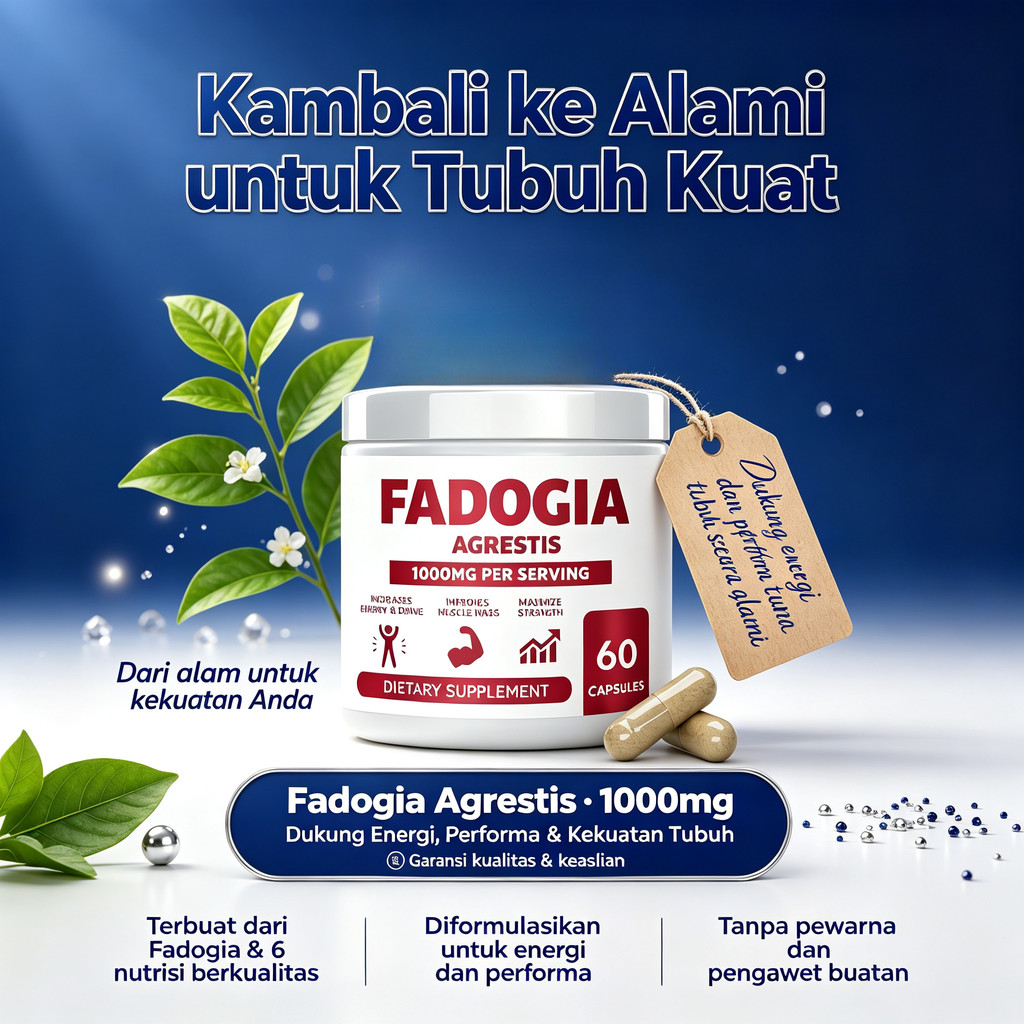 Fadogia Agrestis 60 Kapsul, 1000mg, Mendukung Energi, Kinerja dan Kekuatan Tubuh ly90540