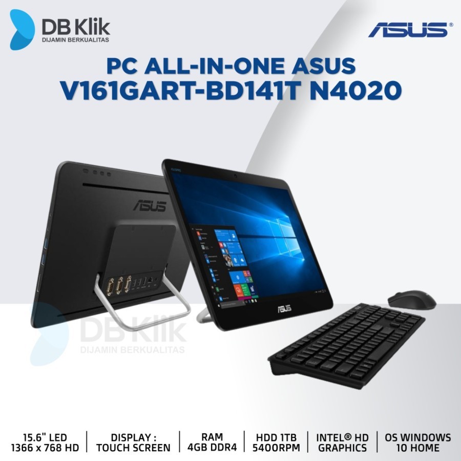 PC AIO ASUS V161GART-BD141T Celeron N4020 4GB 1TB Win10 15.6" Touch |