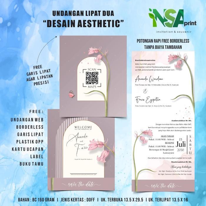 (50 Pcs) Undangan Pernikahan Landscape Design Aesthetic Produk Nsa Print Series EK - EK 01