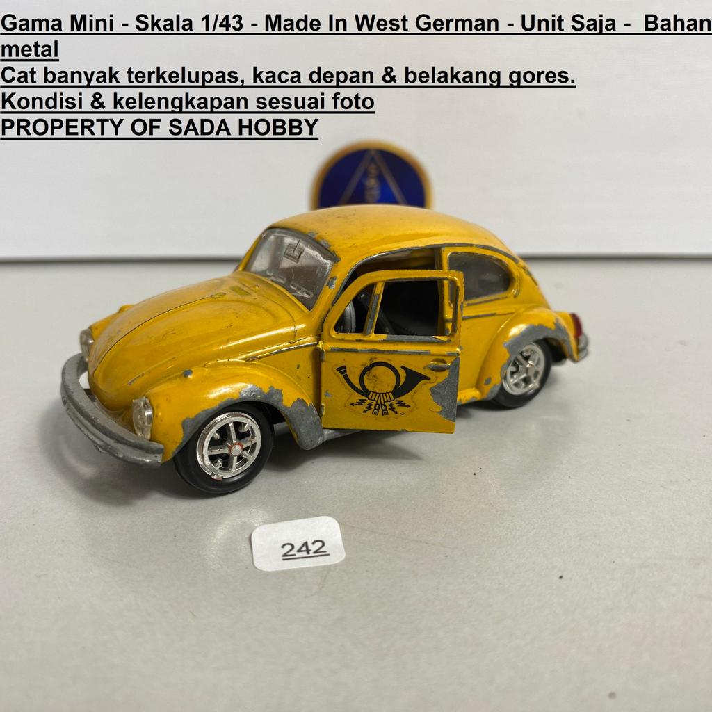 Gama Mini 1/43 VW Beetle Yellow Unit Only